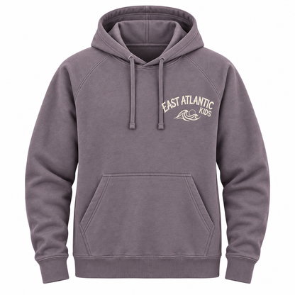 Back view of a hoodie showcasing its design and fabric details.