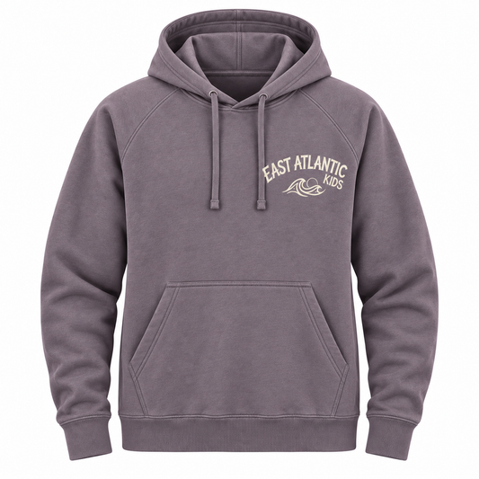 Back view of a hoodie showcasing its design and fabric details.