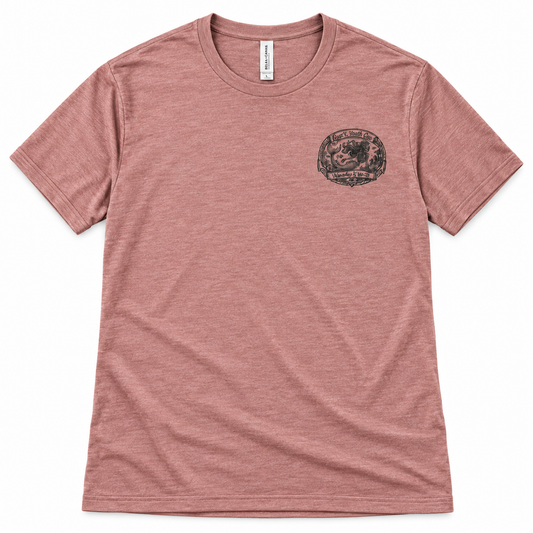 Close-up of a unisex T-shirt highlighting its neckline, fabric, and stitching details.
