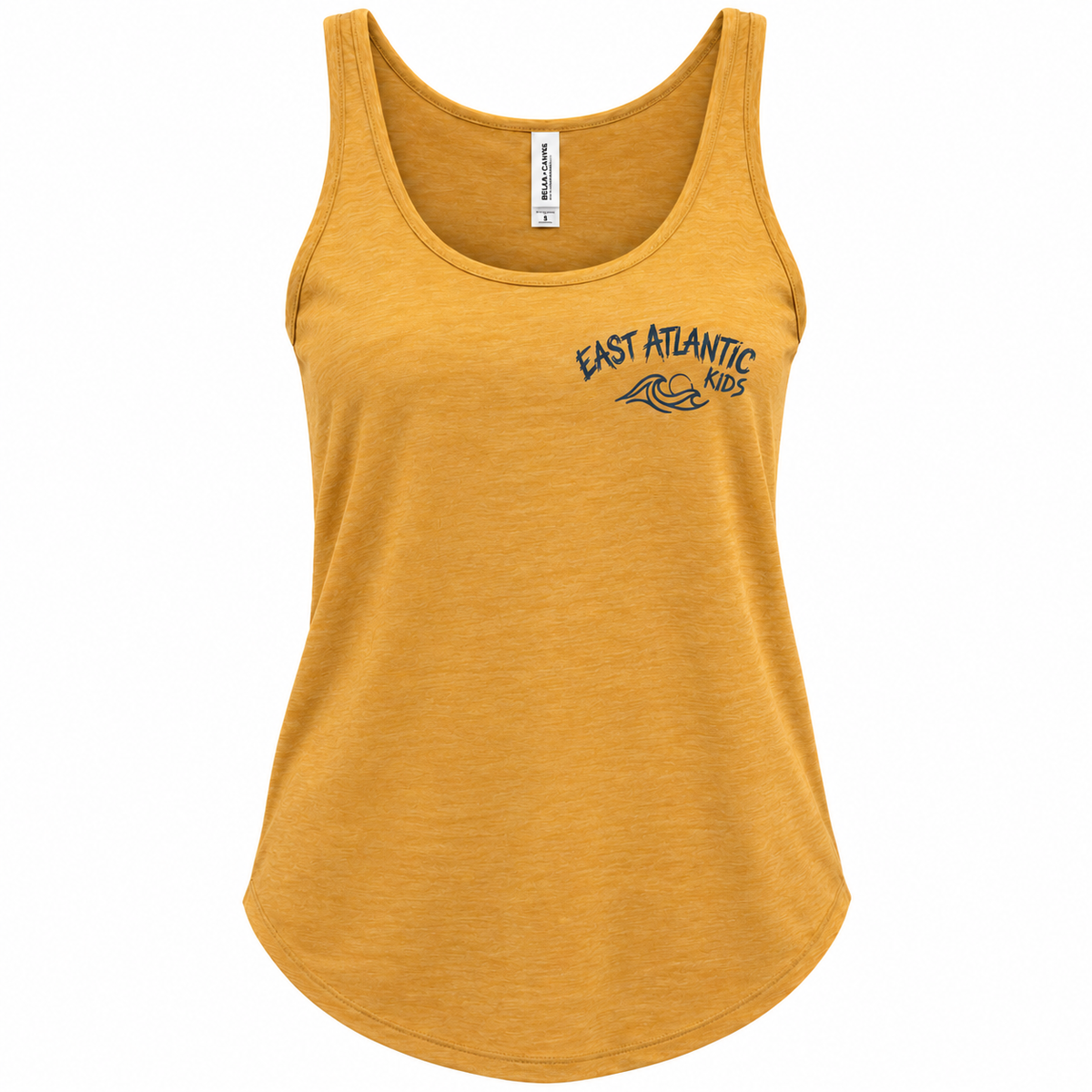 Close-up of a women's tank top highlighting its neckline, fabric, and stitching details.