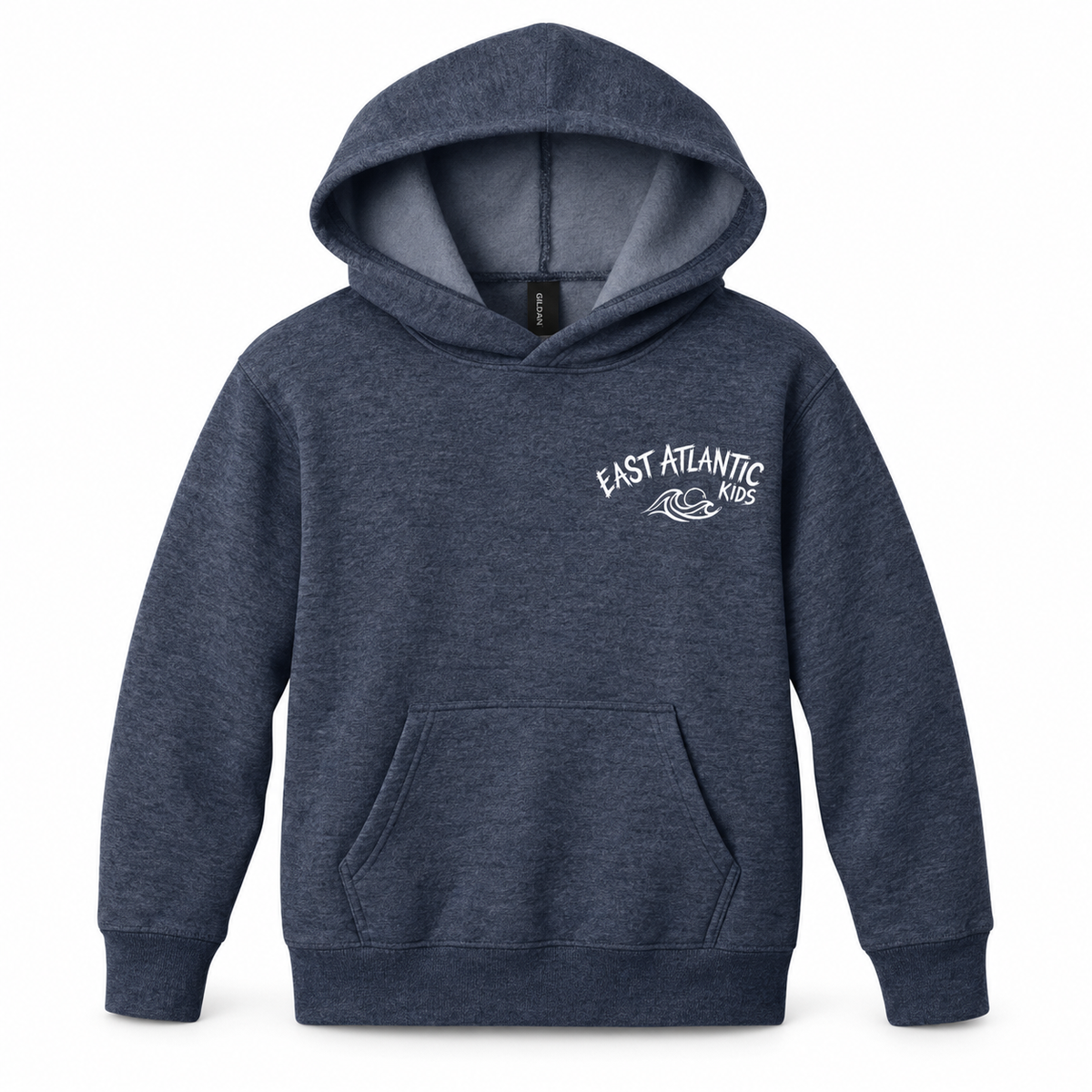 Youth hoodie showcasing a stylish design and relaxed fit.